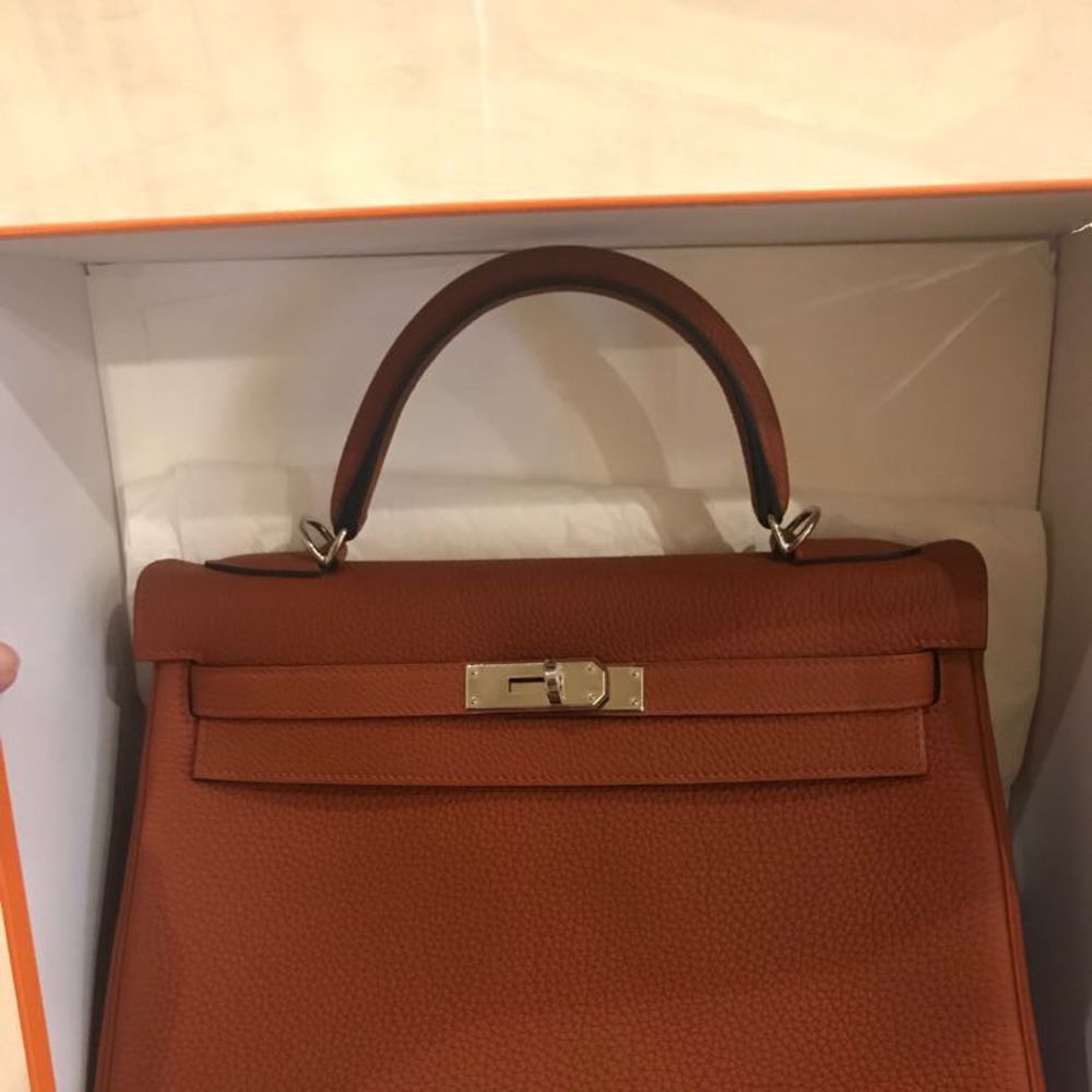 Hermès Kelly 32 Cuivre Togo Palladium Hardware PHW A Stamp 2017 <!30575274> - The French Hunter