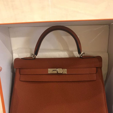 Hermès Kelly 32 Cuivre Togo Palladium Hardware PHW A Stamp 2017 <!30575274> - The French Hunter