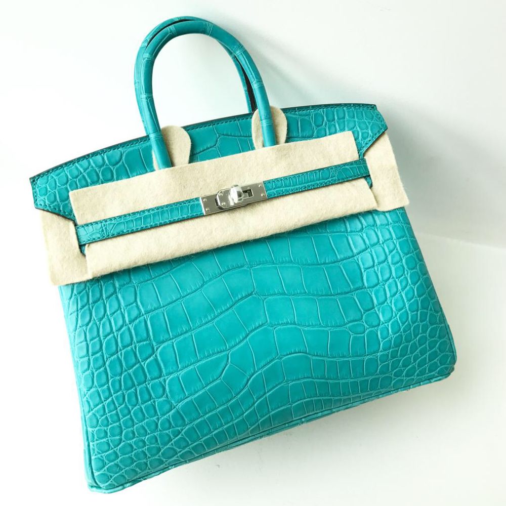 Hermès Birkin 25 Bleu Paon Alligator Mississippi Matte Palladium Hardware PHW A Stamp 2017 <!30606877> <!SOLD> - The French Hunter