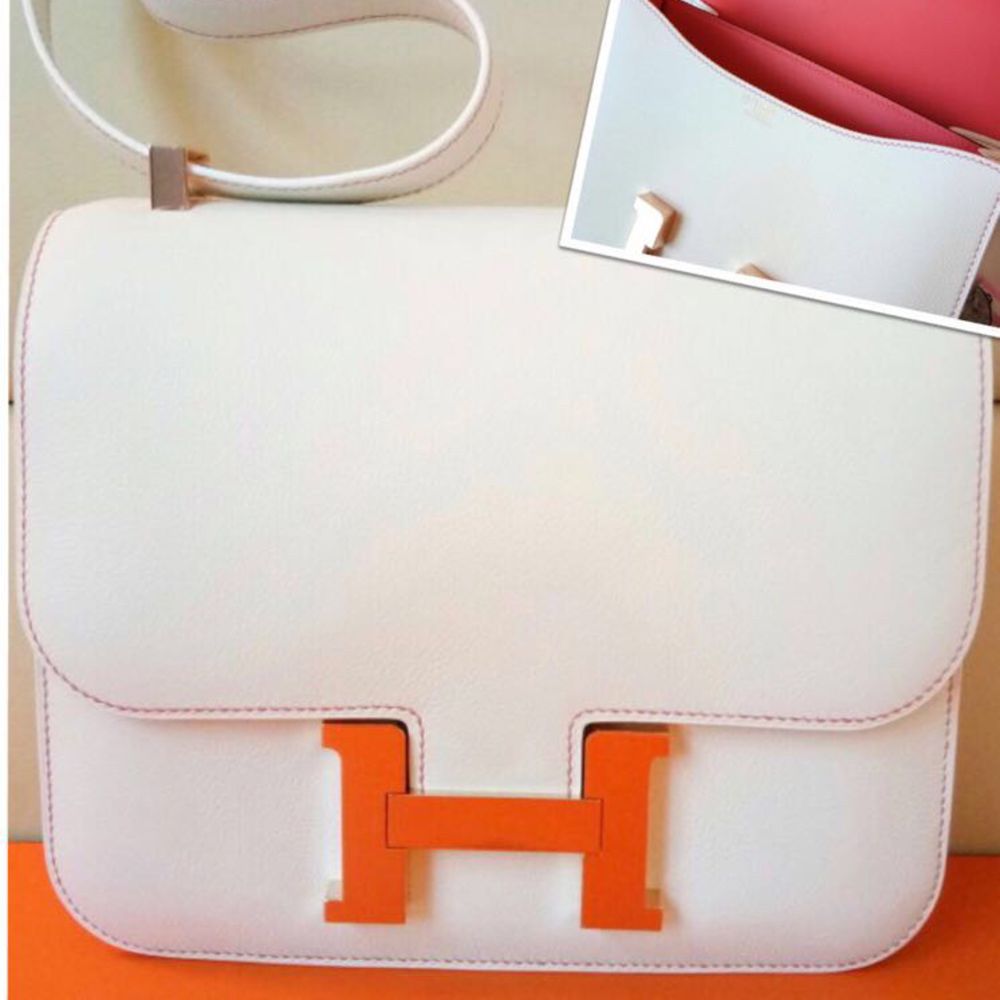 Hermès Constance HSS 24 Craie/Rose Azalee Evercolor Rose Gold Hardware RGHW C Stamp 2018 <!30676270> - The French Hunter