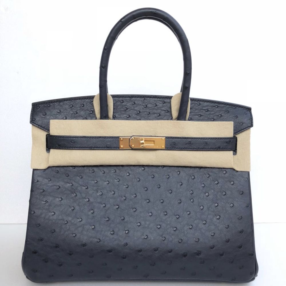 Hermès Birkin 30 Bleu Indigo Ostrich Gold Hardware GHW C Stamp 2018 <!30747619> - The French Hunter