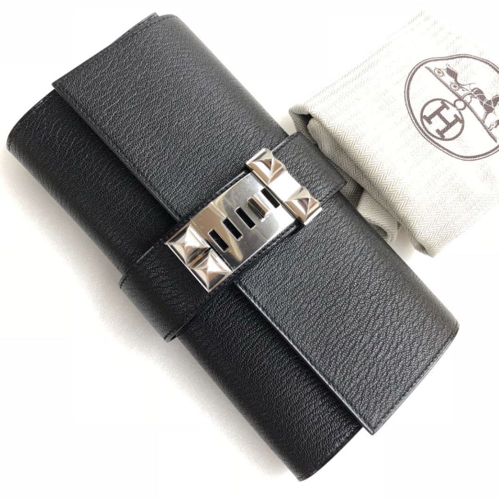 Hermès Medor 23 Noir (Black) Chevre Mysore Palladium Hardware PHW C Stamp 2018 <!30747806> - The French Hunter