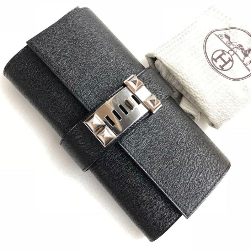 Hermès Medor 23 Noir (Black) Chevre Mysore Palladium Hardware PHW C Stamp 2018 <!30747806> - The French Hunter