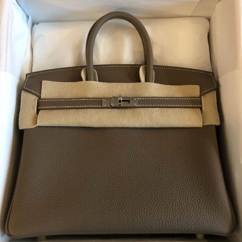 Hermès Birkin 25 Etoupe Togo Palladium Hardware PHW C Stamp 2018 <!30785813> - The French Hunter