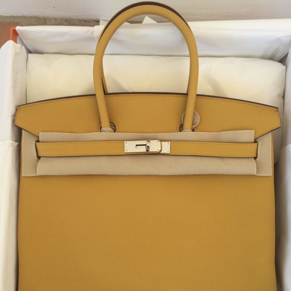 Hermès Birkin 35 Ambre Togo Palladium Hardware PHW C Stamp 2018 <!31002401> <!SOLD> - The French Hunter