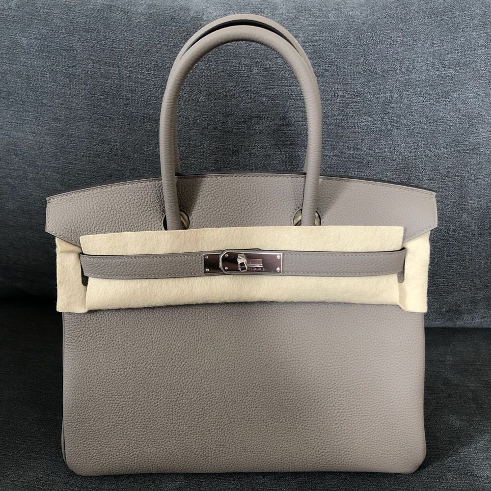 Hermès Birkin 30 Gris Asphalte Togo Palladium Hardware PHW C Stamp 2018 <!31027883> - The French Hunter