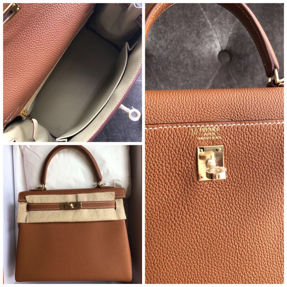 Hermès Kelly HSS 25 Gold/Trench Togo Permabrass Hardware PER — The
