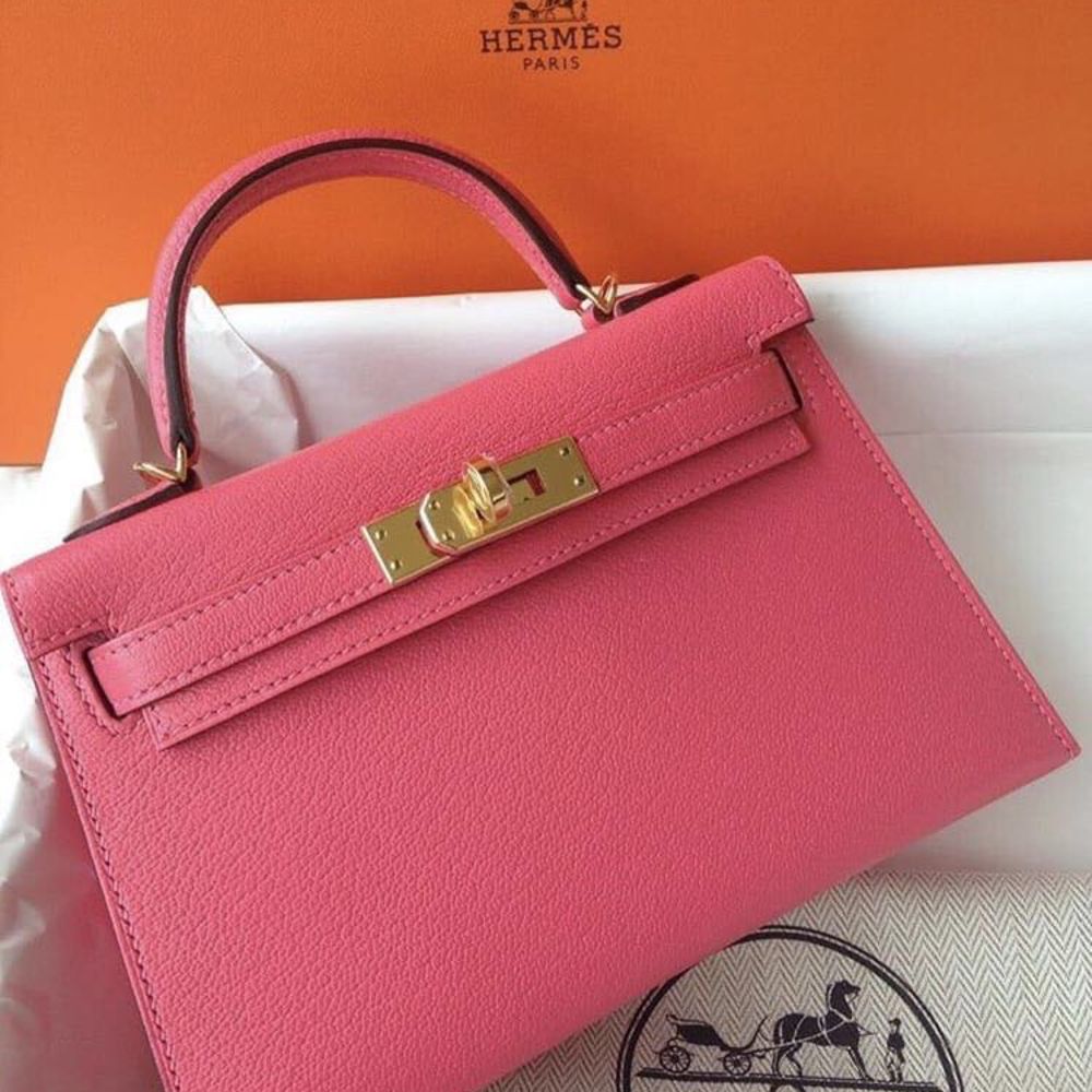 Hermès Kelly 20 Rose Lipstick Sellier Chevre Mysore Gold Hardware GHW C Stamp 2018 <!31463218> - The French Hunter