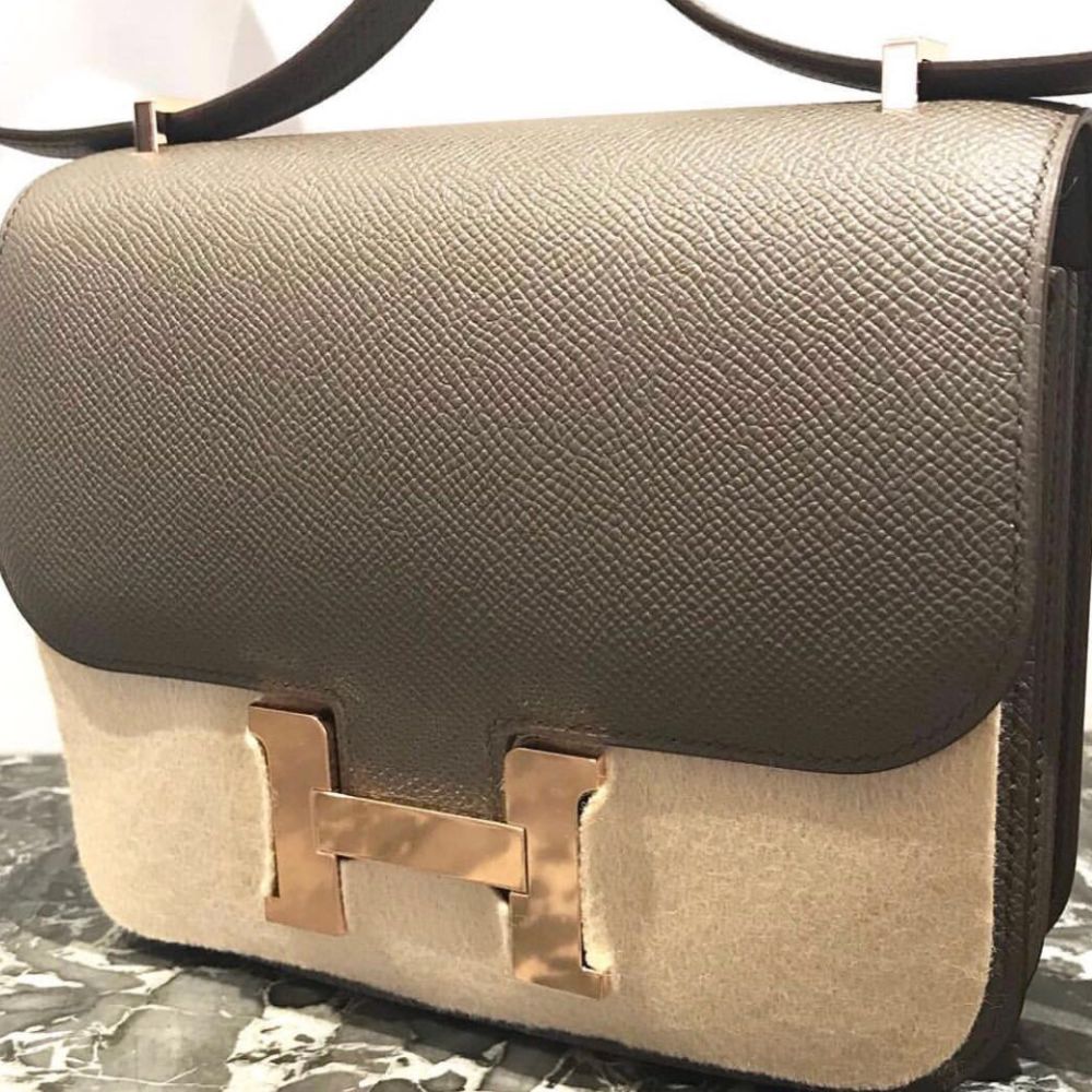 Hermes Constance 18 Gris Etain Epsom Rose Gold Hardware RGHW C Stamp 2018 - The French Hunter