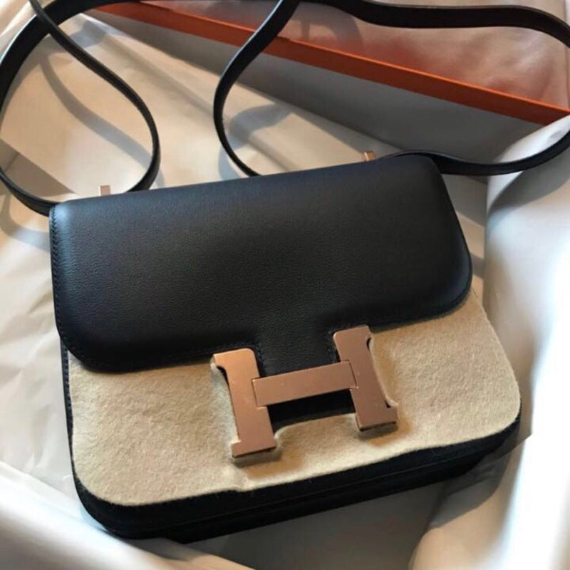 Hermes Constance 18 Bleu Indigo Swift Rose Gold Hardware RGHW C Stamp 2018 - The French Hunter