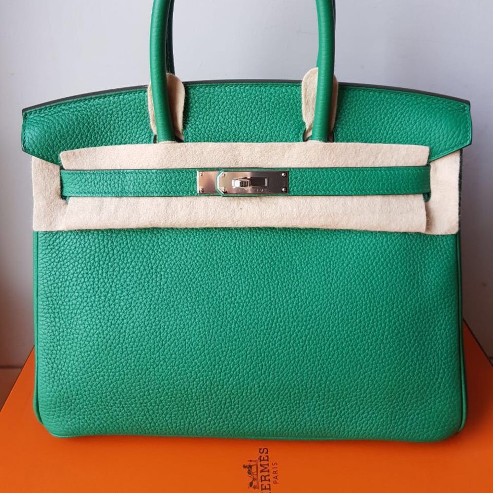 Hermes Birkin 25cm Sellier Vert Verone Veau Madame Leather