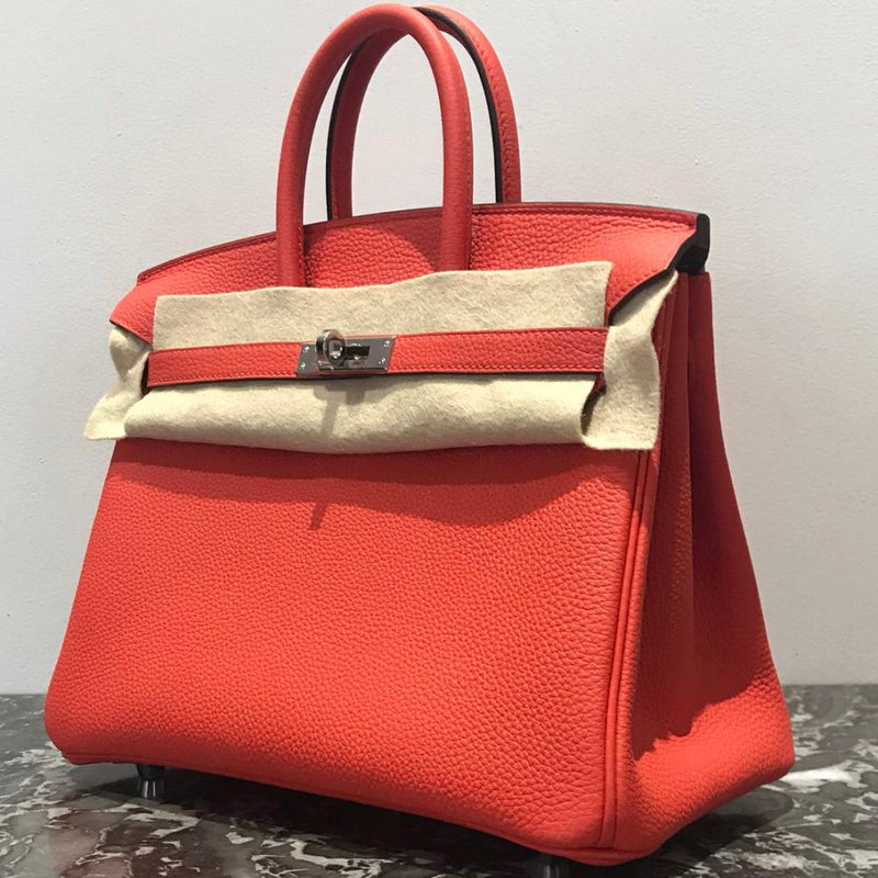Hermès Birkin 25 Capucine Togo Palladium Hardware PHW C Stamp 2018 - The French Hunter