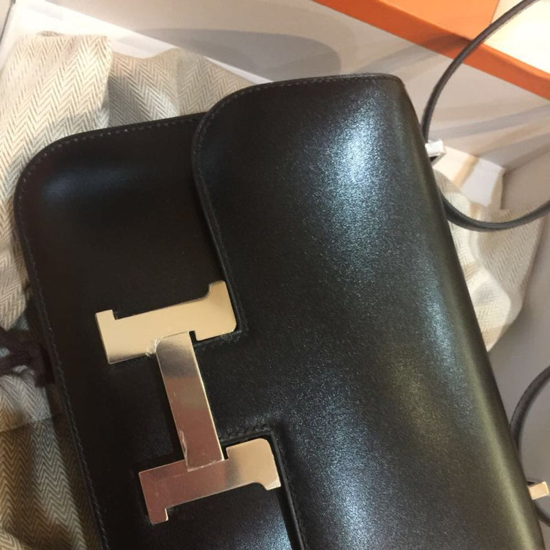 Hermès Constance 18 Noir (Black) Box Palladium Hardware PHW A Stamp 2017 - The French Hunter