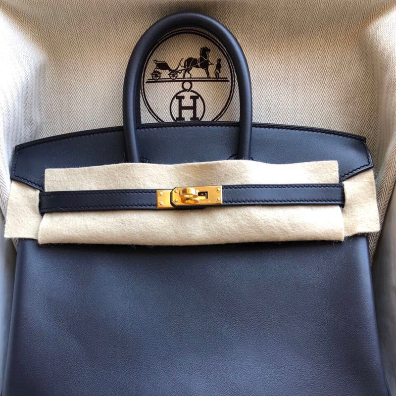 Hermès Birkin 25 Bleu Indigo Swift Gold Hardware GHW C Stamp 2018 - The French Hunter