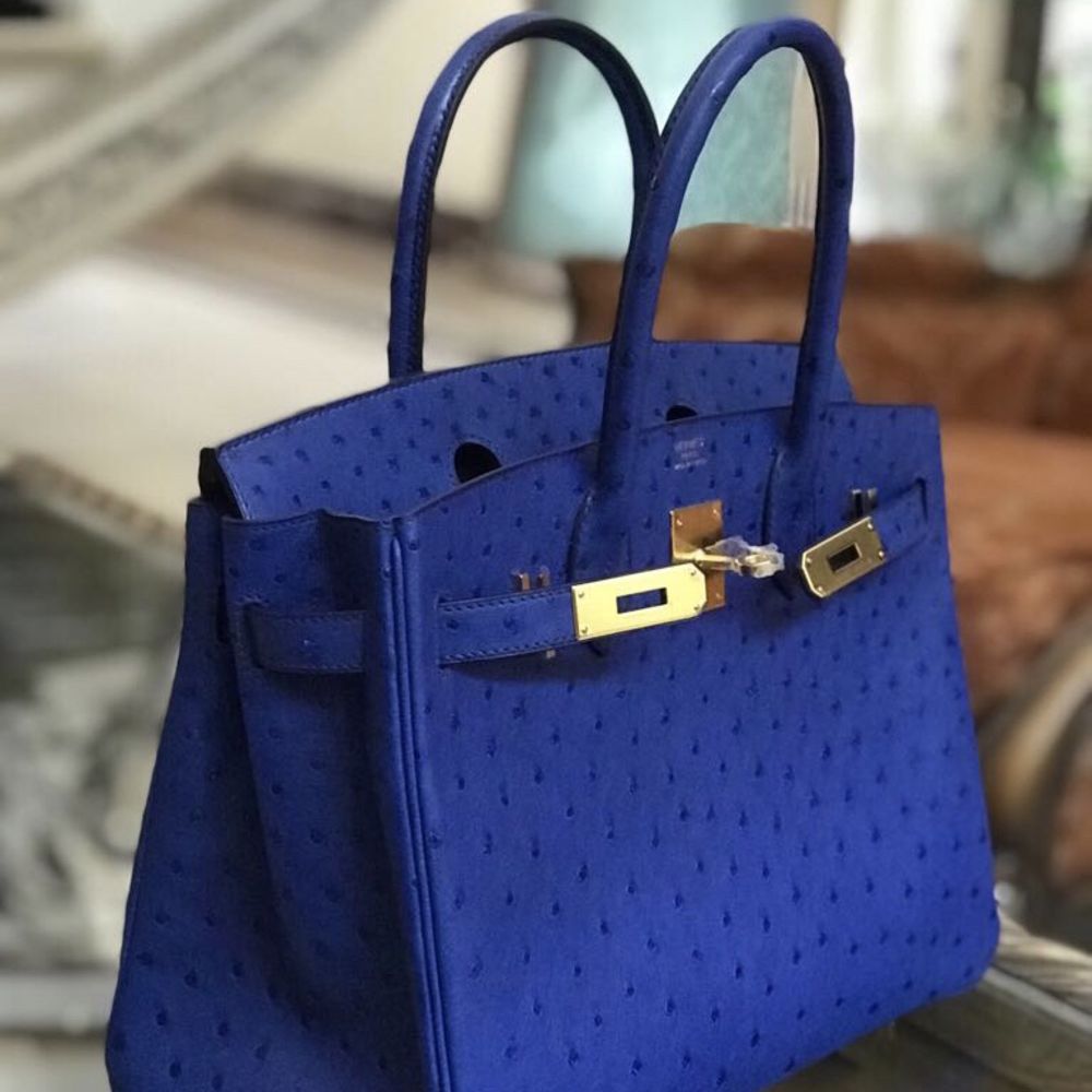 Hermès Birkin 30 Bleu Saphir Ostrich Gold Hardware GHW C Stamp 2018 - The French Hunter