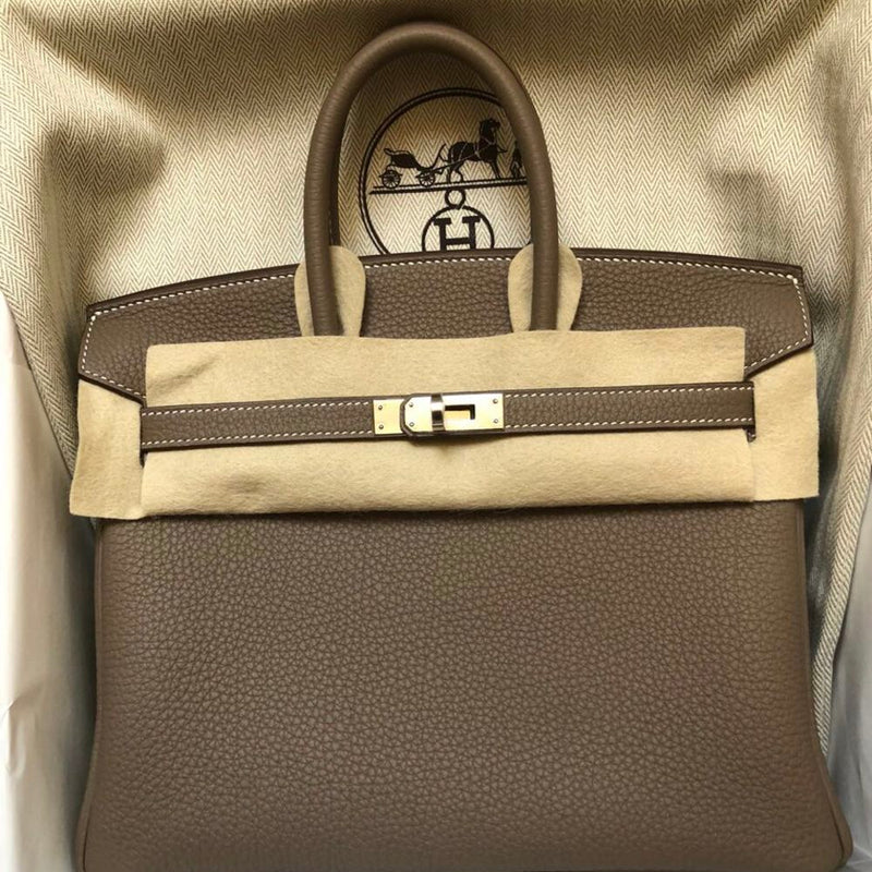 Hermès Birkin 25 Etoupe Togo Palladium Hardware PHW C Stamp 2018 - The French Hunter