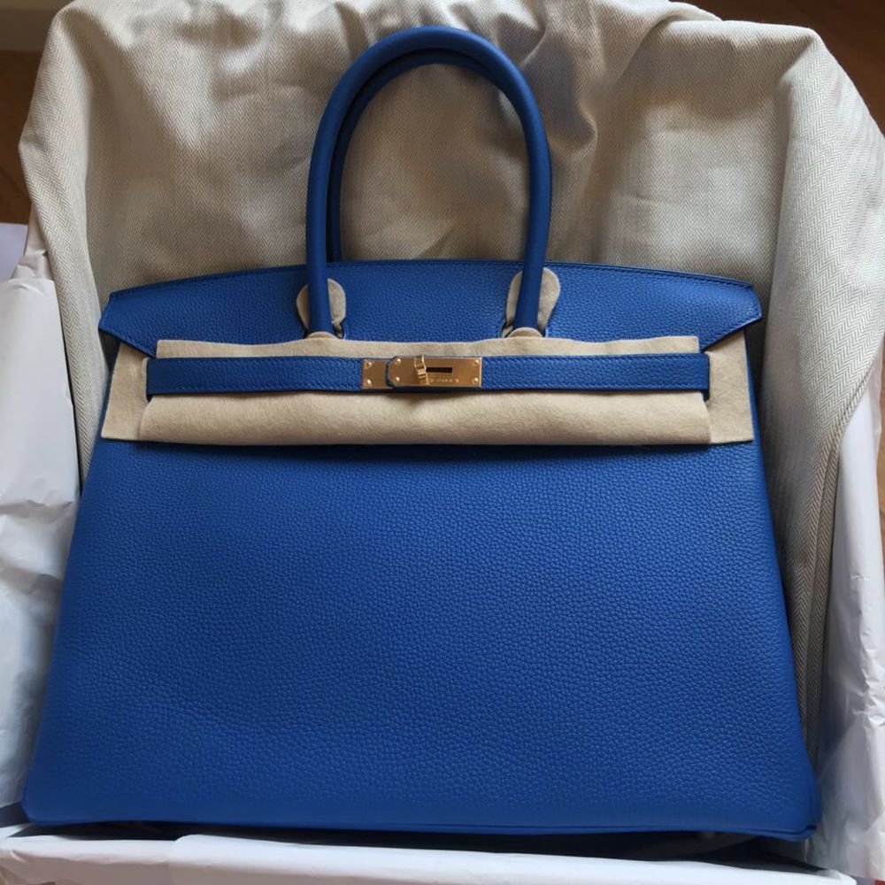 Hermès Birkin 35 Bleu Zellige Togo Gold Hardware GHW — The French