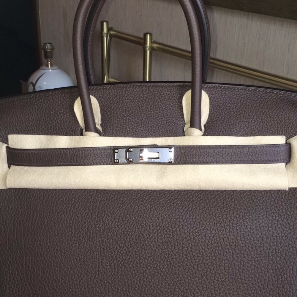 Hermès Birkin 35 Chocolat Togo Palladium Hardware PHW C Stamp 2018 - The French Hunter
