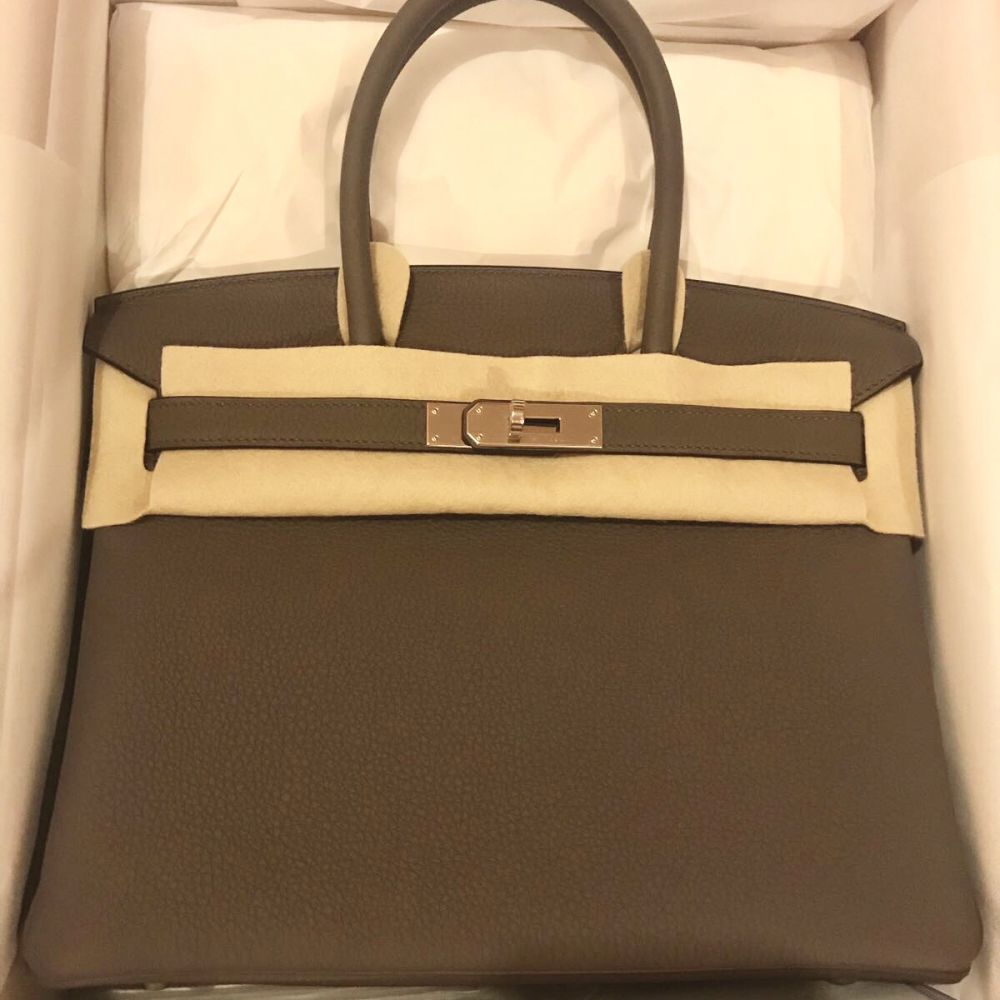 Hermès Birkin 30 Gris Etain Togo Palladium Hardware PHW C Stamp 2018 - The French Hunter