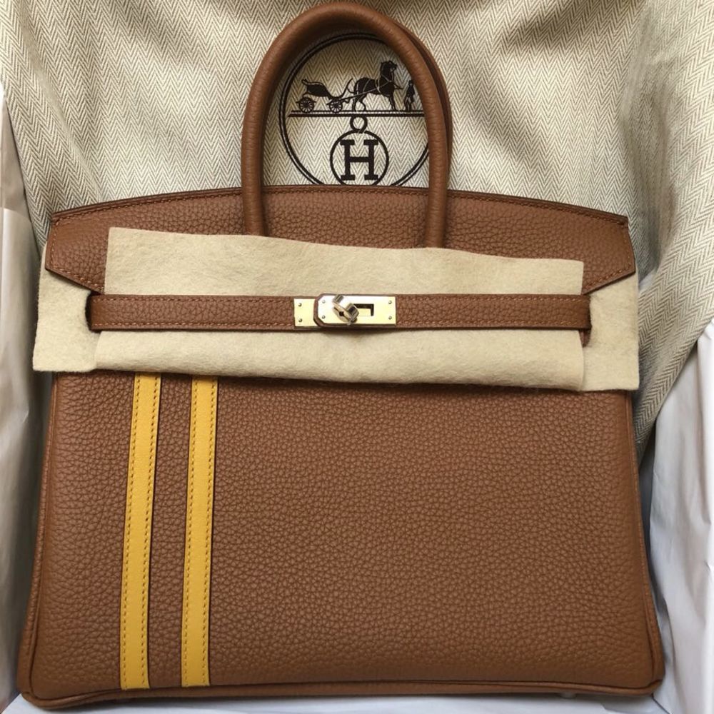 Hermès Birkin Limited Edition 25 Gold/Ambre Officier Togo Palladium Hardware PHW C Stamp 2018 - The French Hunter