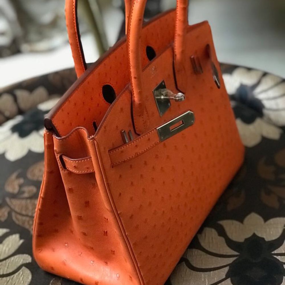 Hermès Birkin 30 Tangerine Ostrich Palladium Hardware PHW R Stamp 2013 - The French Hunter