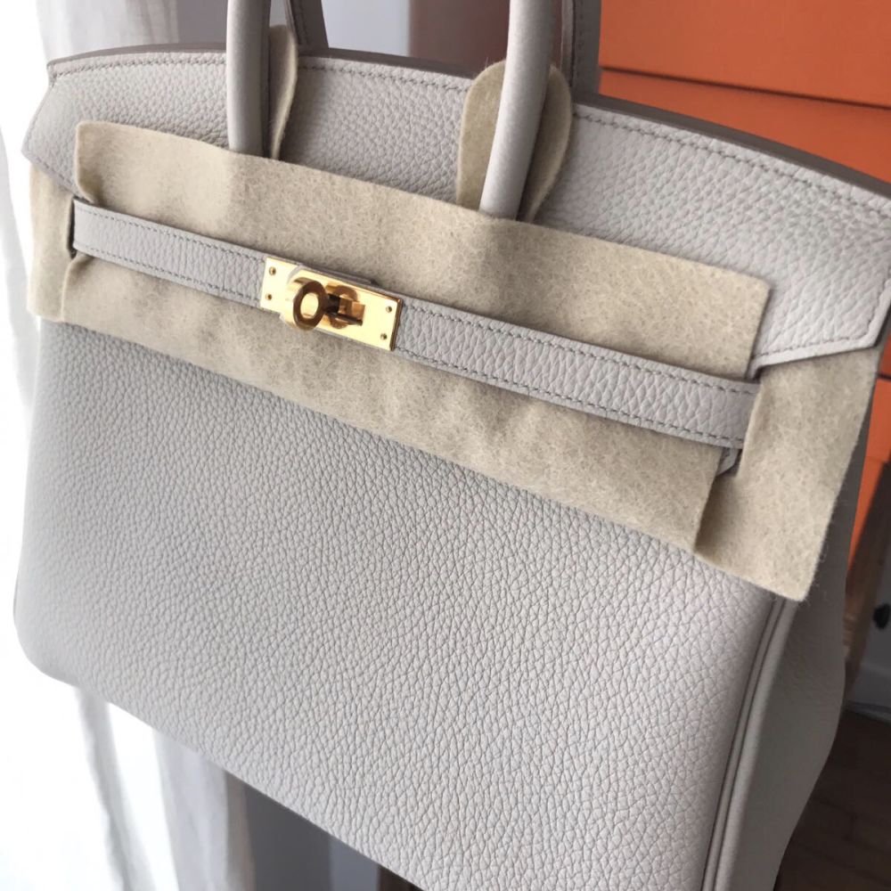 Hermès Birkin 25 Beton Togo Gold Hardware GHW C Stamp 2018 - The French Hunter