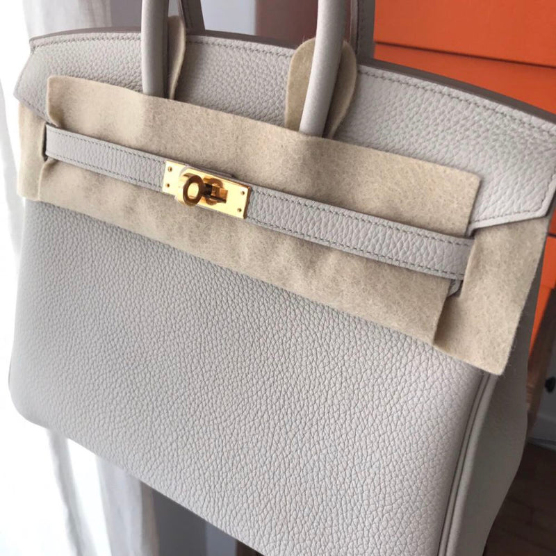 Hermès Birkin 25 Beton Togo Gold Hardware GHW C Stamp 2018 - The French Hunter