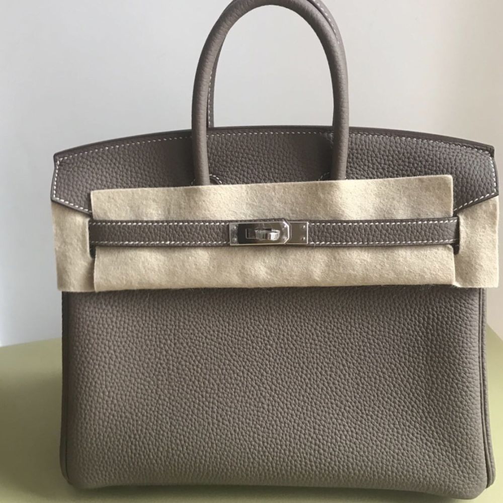Hermès Birkin 25 Etoupe Togo Palladium Hardware PHW C Stamp 2018 - The French Hunter