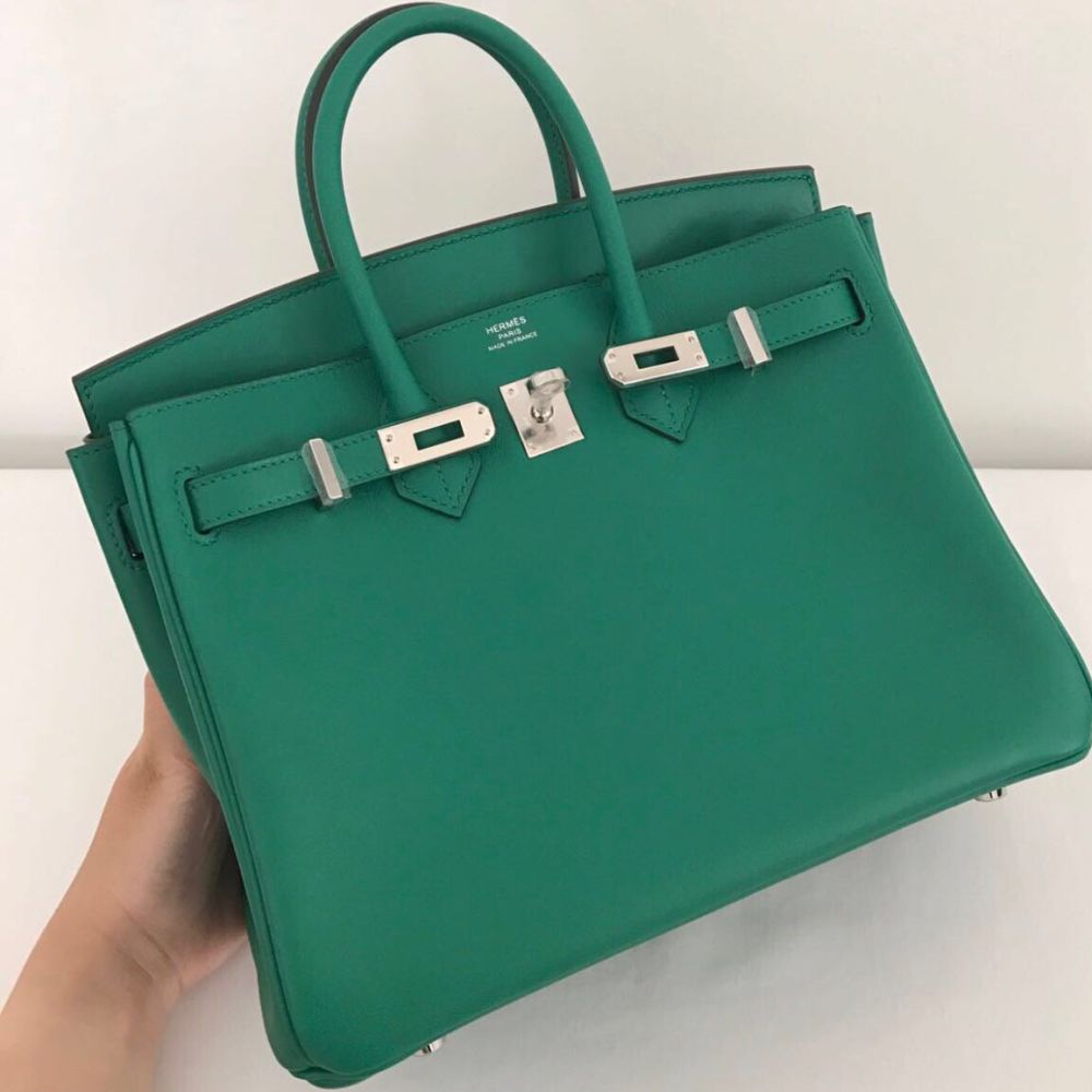 Hermès Birkin 25 Vert Vertigo Swift Palladium Hardware PHW A Stamp 2017 - The French Hunter