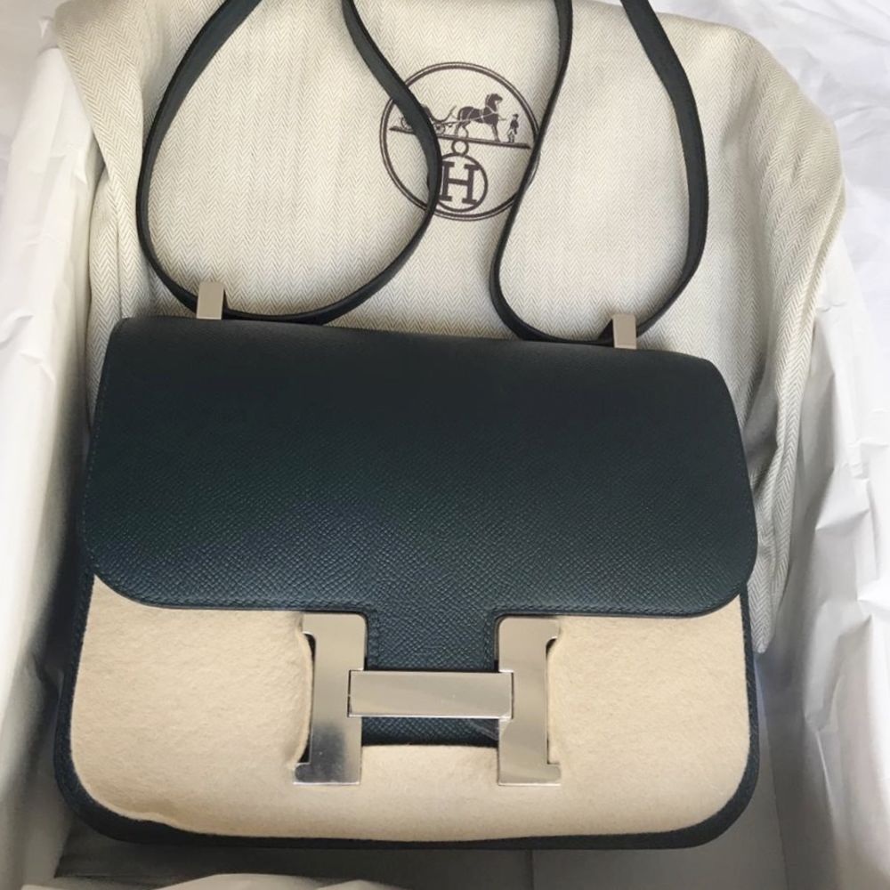 Hermès Constance 24 Vert Cyprès Epsom Palladium Hardware PHW C Stamp 2018 - The French Hunter