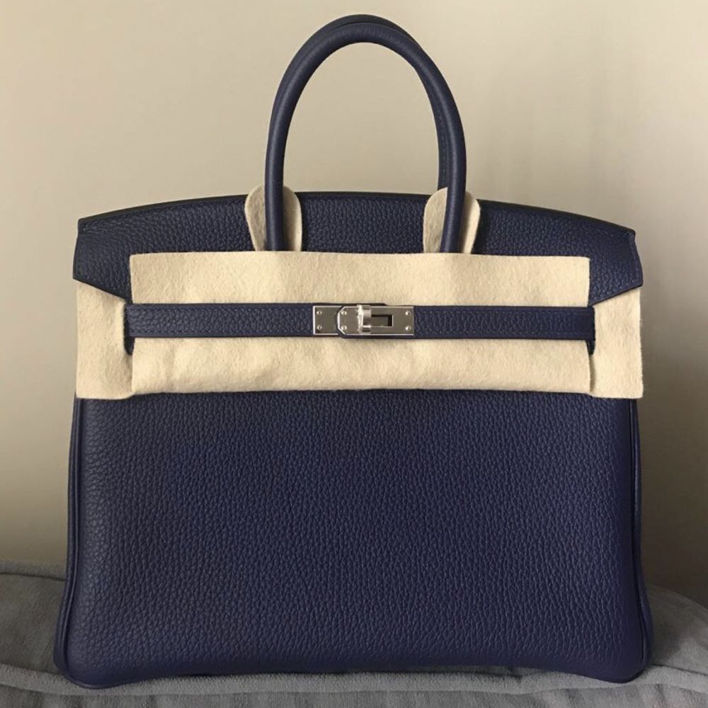 Hermès Birkin 25 Bleu Encre Togo Palladium Hardware PHW C Stamp 2018 - The French Hunter