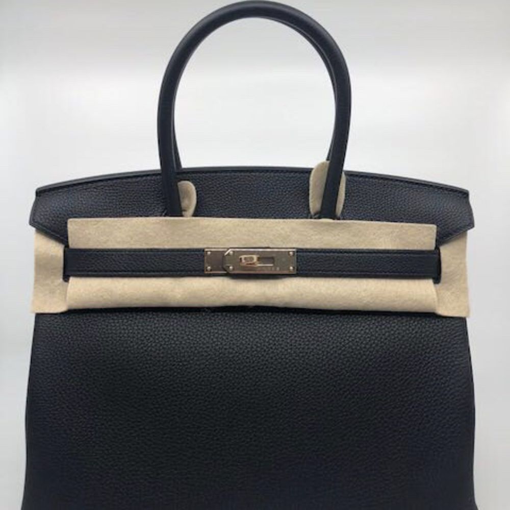 Hermès Birkin 30 Noir (Black) Togo Rose Gold Hardware RGHW — The