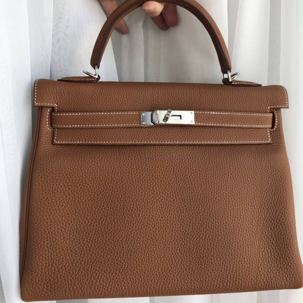Hermès Kelly 32 Gold Togo Palladium Hardware PHW C Stamp 2018 - The French Hunter