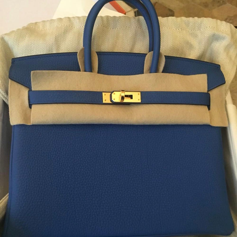 Hermès Birkin 25 Bleu Zellige Togo Gold Hardware GHW C Stamp 2018 - The French Hunter