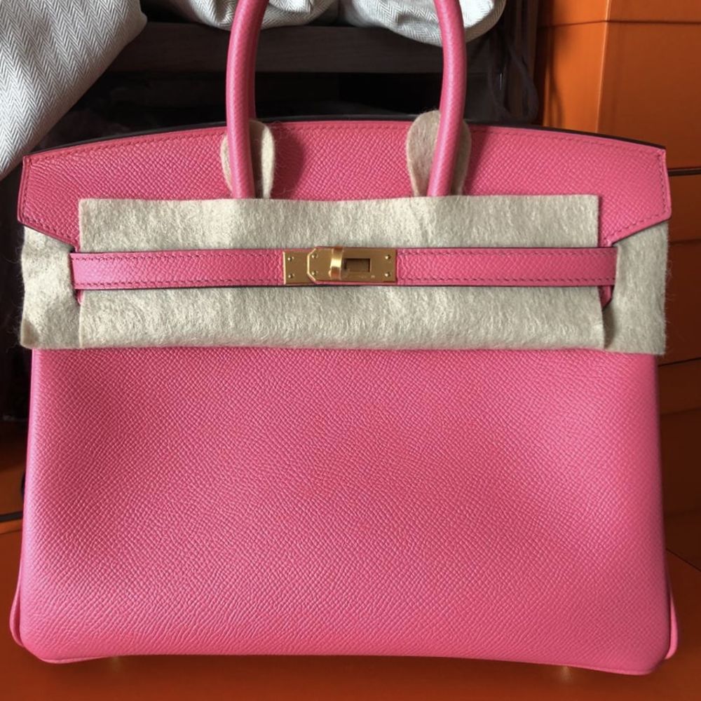 Hermès Birkin HSS 25 Rose Azalee/Gris Perle Epsom Brushed Gold Hardware BGHW C Stamp 2018 - The French Hunter