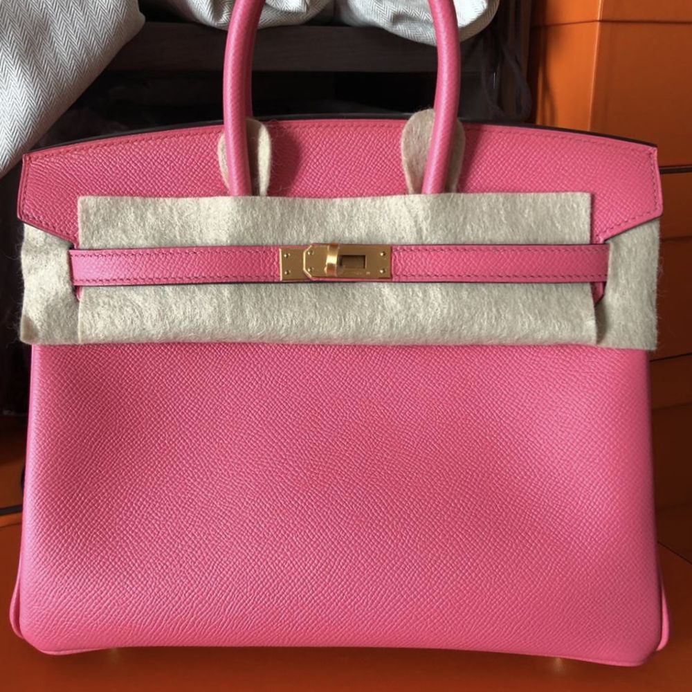 Hermes Rose Azalee and Gris Clair Wool Birkin 40cm For Sale at 1stDibs