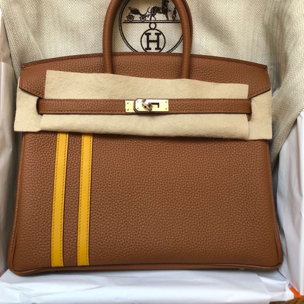 Hermès Birkin Limited Edition 25 Gold/Ambre Togo Palladium Hardware PHW C Stamp 2018 - The French Hunter