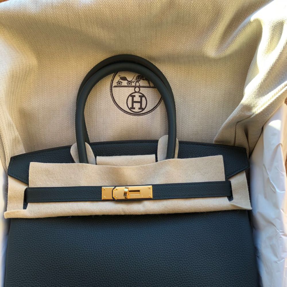 Hermès Birkin 30 Vert Cyprès Togo Gold Hardware GHW C Stamp 2018 - The French Hunter