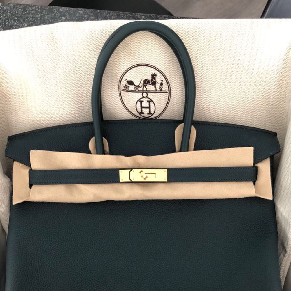 Hermès Birkin 35 Vert Cyprès Togo Gold Hardware GHW C Stamp 2018 - The French Hunter