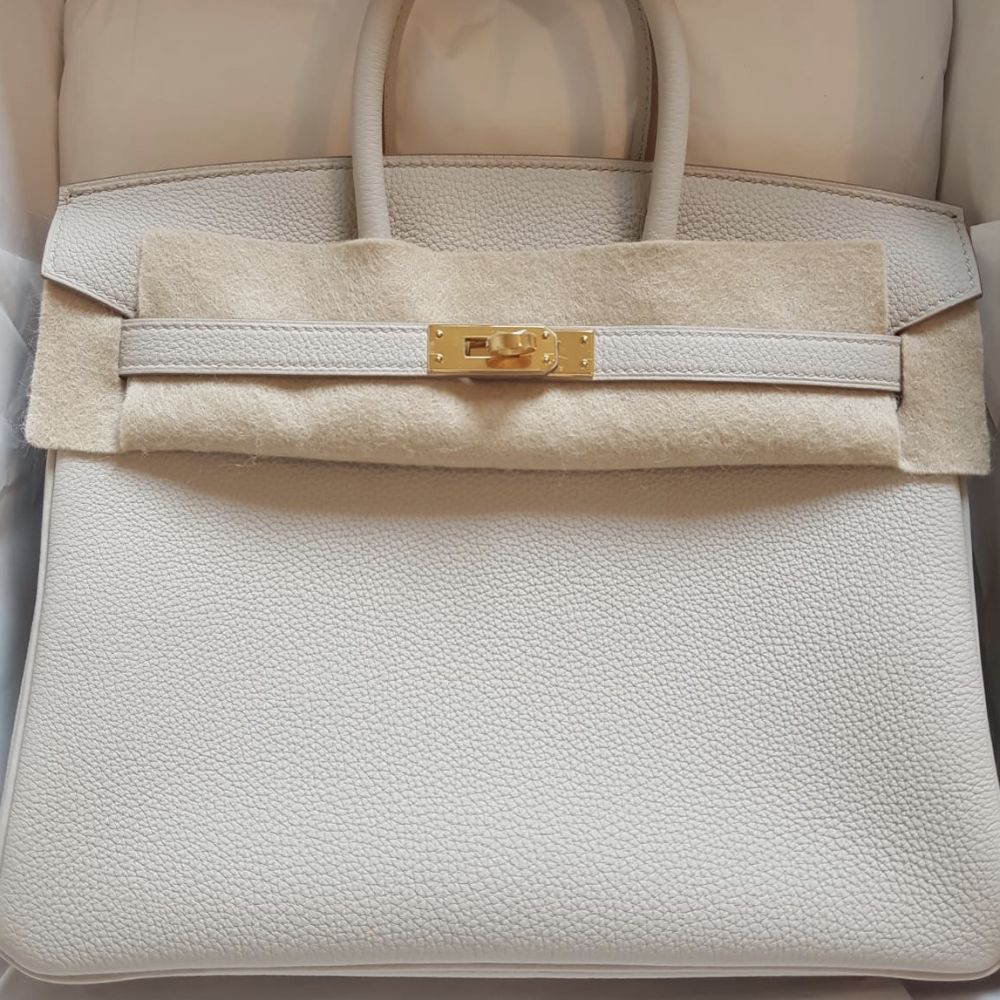 Hermès Birkin 25 Beton Togo Gold Hardware GHW C Stamp 2018 - The French Hunter