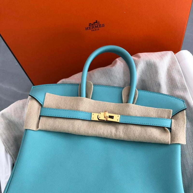 Hermès Birkin 25 Bleu Atoll Swift Gold Hardware GHW X Stamp 2016 - The French Hunter
