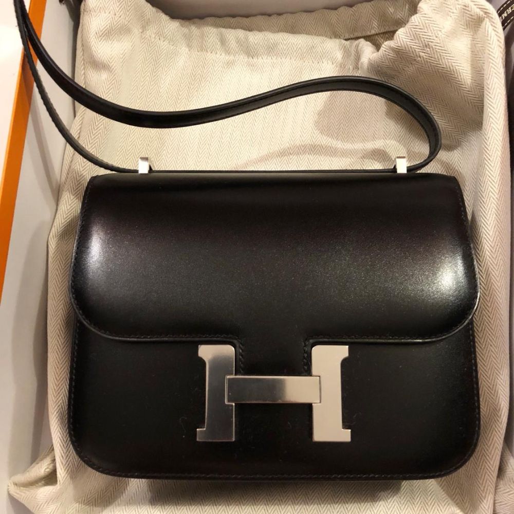 Hermès Constance 18 Noir (Black) Box Palladium Hardware PHW