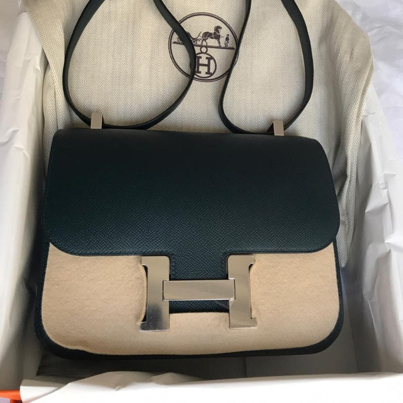 Hermès Constance 24 Vert Cyprès Epsom Palladium Hardware PHW C Stamp 2018 - The French Hunter