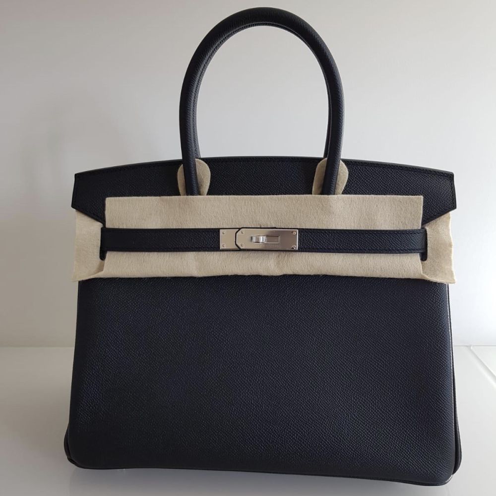 Hermès Birkin 30 Noir (Black) Epsom Palladium Hardware PHW C Stamp 2018 - The French Hunter