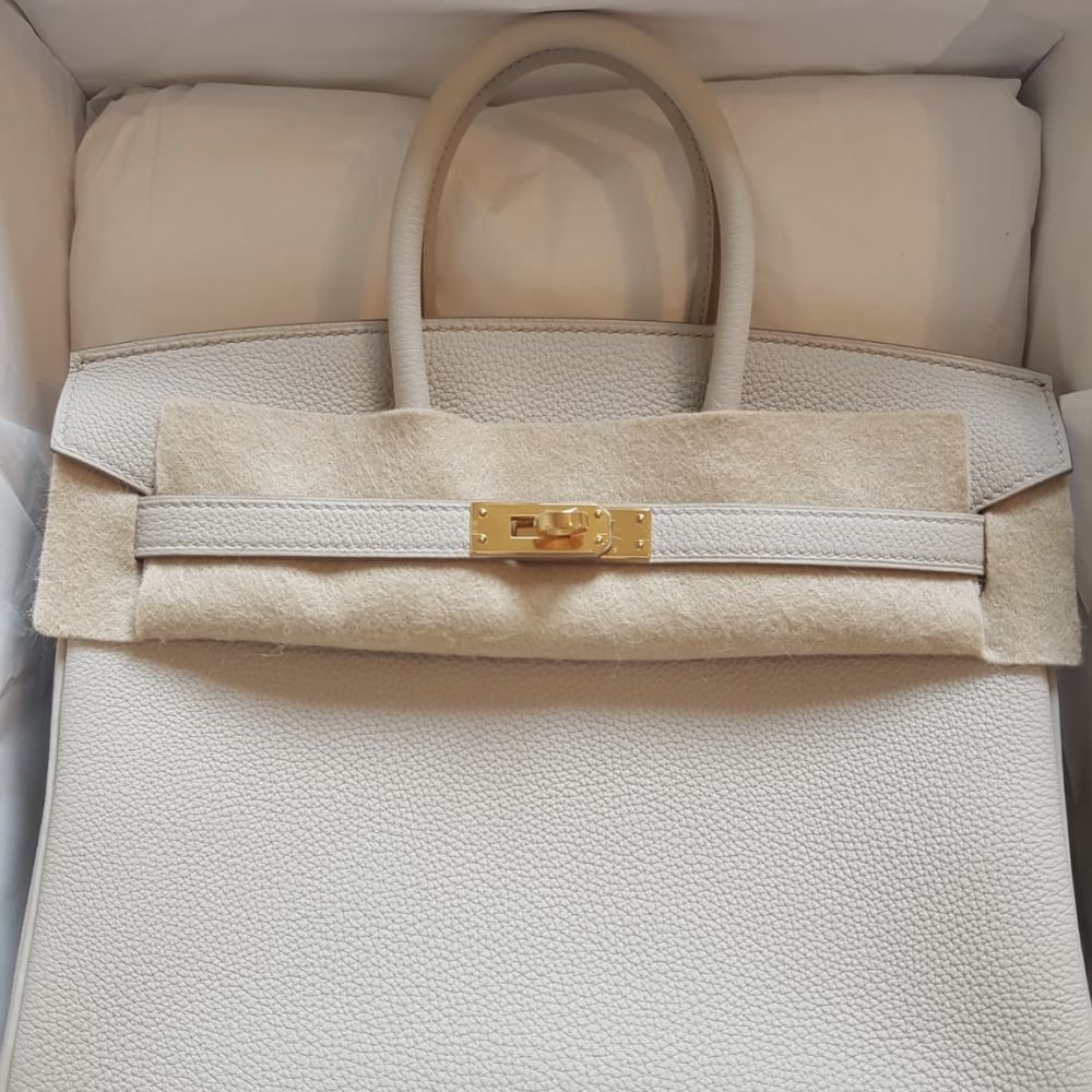 Hermès Birkin 25 Beton Togo Gold Hardware GHW C Stamp 2018 - The French Hunter