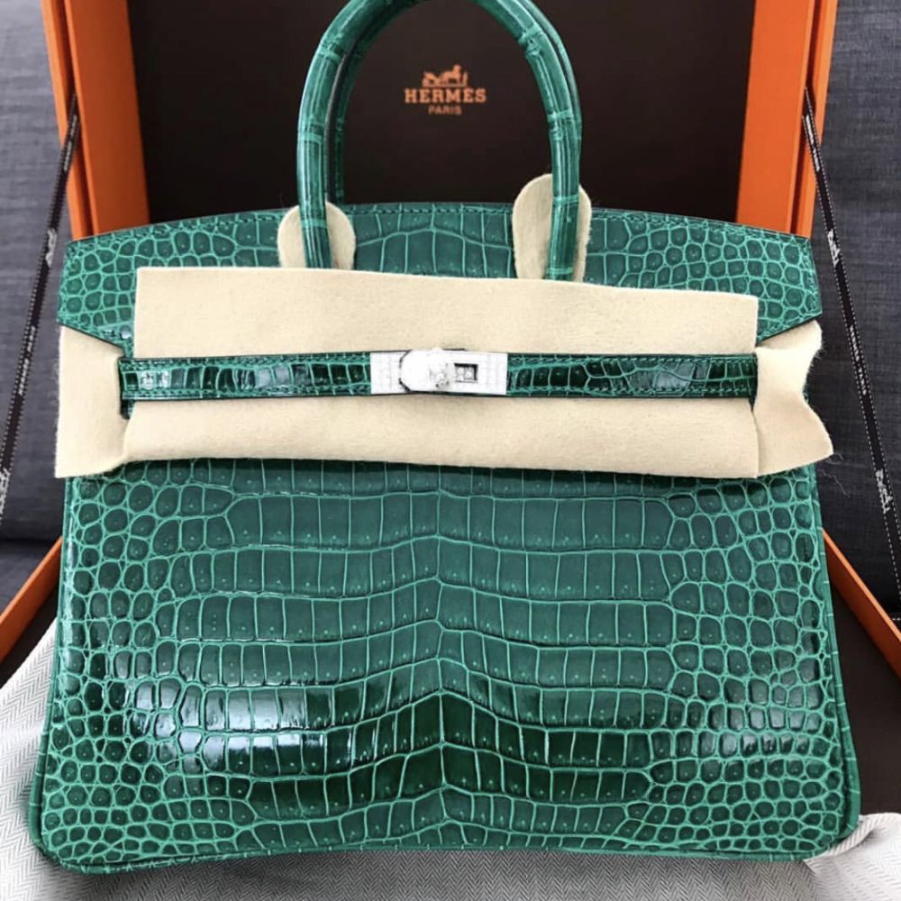 Emerald Green Crocodile Birkin Green Birkin 25 Hermes Birkin 25