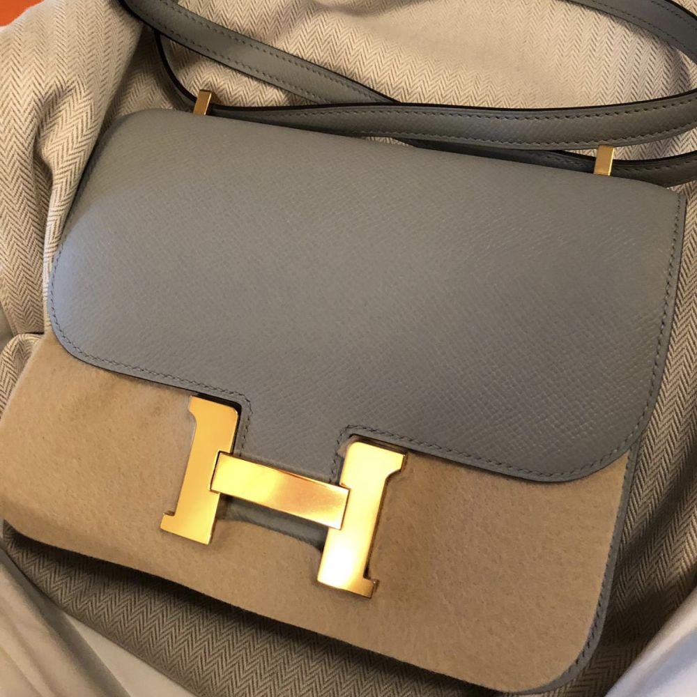 Hermès Constance 18 Bleu Glacier Epsom Gold Hardware GHW