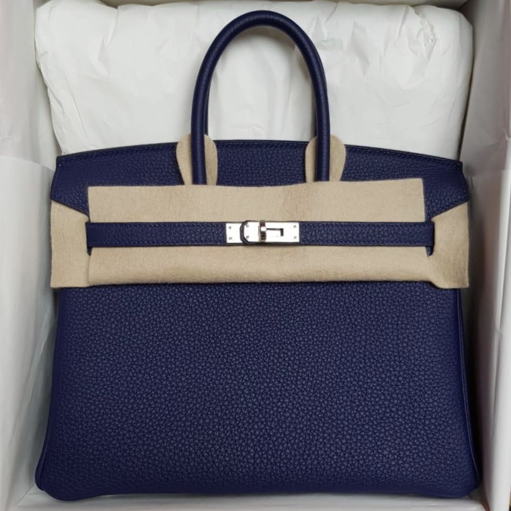 Hermès Birkin 25 Bleu Encre Togo Palladium Hardware PHW C Stamp 2018 - The French Hunter