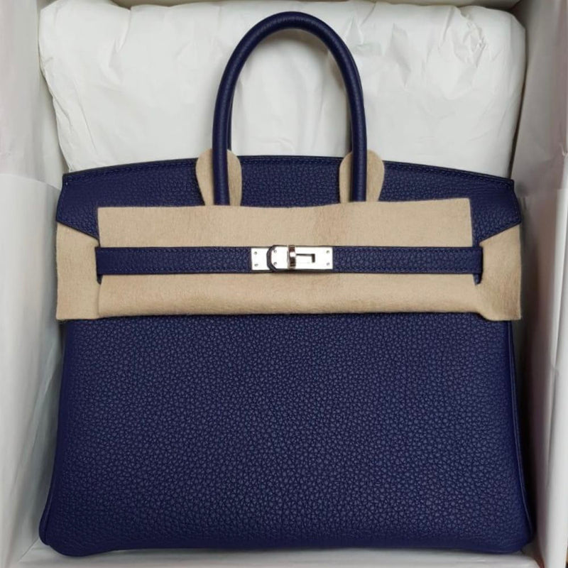 Hermès Birkin 25 Bleu Encre Togo Palladium Hardware PHW C Stamp 2018 - The French Hunter