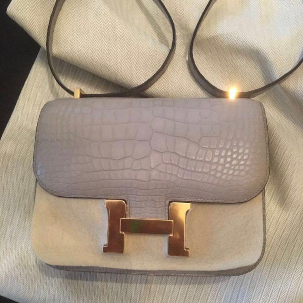 Hermès Constance 18 Gris Perle Alligator Mississippi Matte Gold Hardware GHW